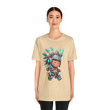 Cyber Aztec Chibi Warrior Neon Style Unisex T-Shirt