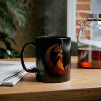 Mama Killa Inca Moon Goddess Glyph Style Black Mug
