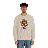 Cyber Aztec Skull Cartoon Style Unisex Sweatshirt