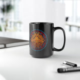 Neon Aztec Calendar Black Mug