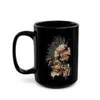 Watercolor Tribal Aztec Warrior Black Mug