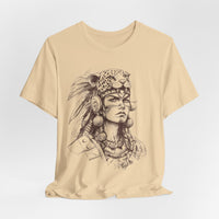 Aztec Warrior Woman Jaguar Spirit Sketch Unisex T-Shirt