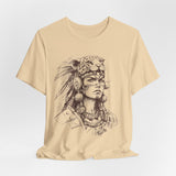 Aztec Warrior Woman Jaguar Spirit Sketch Unisex T-Shirt