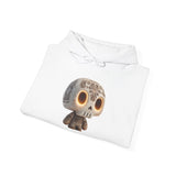 Glow-Eyed Aztec Skull Chibi Unisex Hoodie