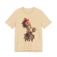 Chibi Inca Empress on Llama Unisex T-Shirt