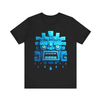 Tlaloc Rain God Blue Mask Glyph Style Unisex T-Shirt