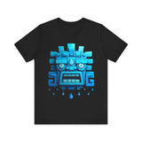 Tlaloc Rain God Blue Mask Glyph Style Unisex T-Shirt