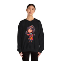 Chibi Inca Girl with Baby Condor Unisex Sweatshirt