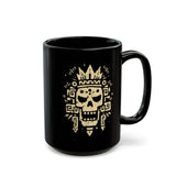 Ah Puch Skull Crown Mayan Glyph Style Black Mug