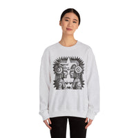 Mirrored Aztec Warriors in Glyph Style Unisex Sweatshirt
