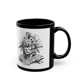 Jaguar Warrior Ink Drawing Black Mug