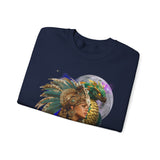 Aztec Quetzalcoatl Priestess Under Moon Unisex Sweatshirt