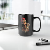 Chibi Inca Empress on Llama Black Mug