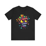 Cyber Aztec Skull Cartoon Style Unisex T-Shirt