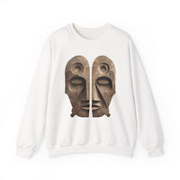 Wooden Andean Duality Totem Faces Tribal Symbol Unisex Sweatshirt