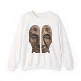 Wooden Andean Duality Totem Faces Tribal Symbol Unisex Sweatshirt