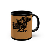 Aztec Bold Bird Illustration Black Mug