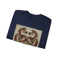 Twin Tribal Harmony Glyph Symmetrical Design Unisex Sweatshirt