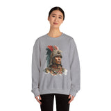 Inca Warrior Watercolor Art and Tribal Pattern Unisex Sweatshirt