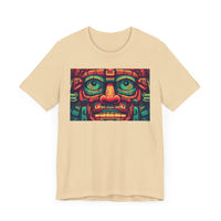 Neon Aztec Mask God Illustration Unisex T-Shirt