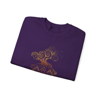 Tribal Volcano with Smoke Spirals Glyph Style Unisex Sweatshirt