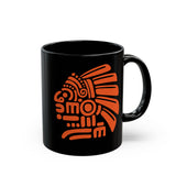 PreColumbian Aztec Head Icon Black Mug