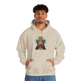 Aztec Royal Warrior Queen Portrait Illustration Unisex Hoodie