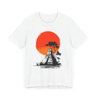 Tikal Sunset Temple Minimalist Art Unisex T-Shirt