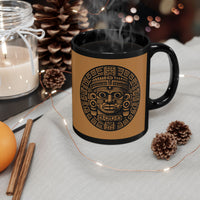 Aztec Totem Mesoamerican Art Illustration Black Mug