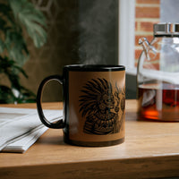 Tribal Spirit Glyph Symbol Illustration Black Mug