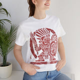 Pre-Hispanic Warrior Symbol Red Glyph Unisex T-Shirt