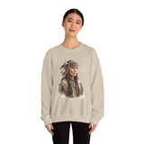 Inca Warrior Woman with Feathered Headdress Watercolor Unisex Sweatshirt
