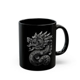 Aztec Serpent Quetzalcoatl Tribal Design Black Mug