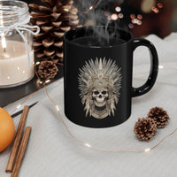 Mictlantecuhtli Skull Headdress Black Mug