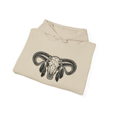 Aztec Western Bull Skull Longhorn Illustration Unisex Hoodie