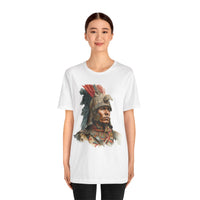 Inca Warrior Watercolor Art and Tribal Pattern Unisex T-Shirt