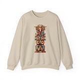 Stacked Tribal Totem Symbols Geometric Faces Unisex Sweatshirt