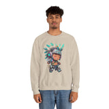 Cyber Aztec Chibi Warrior Neon Style Unisex Sweatshirt