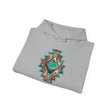 Turquoise Western Aztec Gem Illustration Unisex Hoodie