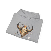 Western Longhorn Cosmic Totem Illustration Unisex Hoodie