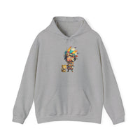 Aztec Chibi Girl with Jaguar Cub Warrior Culture Unisex Hoodie