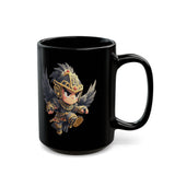 Chibi Falcon Warrior Inca Armor Black Mug