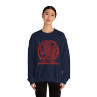 Pre-Hispanic Warrior Symbol Red Glyph Unisex Sweatshirt