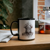 Maya Warrior Ink Portrait Black Mug