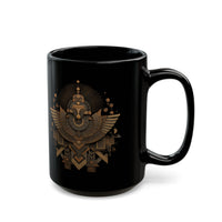 Viracocha Sacred Glyph Abstract Crown Symbol Black Mug