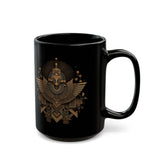 Viracocha Sacred Glyph Abstract Crown Symbol Black Mug