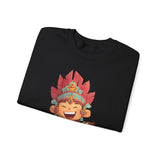 Chibi Maya Warrior and Sacred Monkey Unisex Sweatshirt