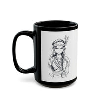 Inca Warrior Girl Bold Andean Spirit Design Black Mug