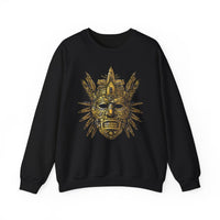 Aztec Golden Feather Headdress Mask Unisex Sweatshirt