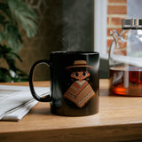 Cartoon Girl in Traditional Poncho Peru Black Mug